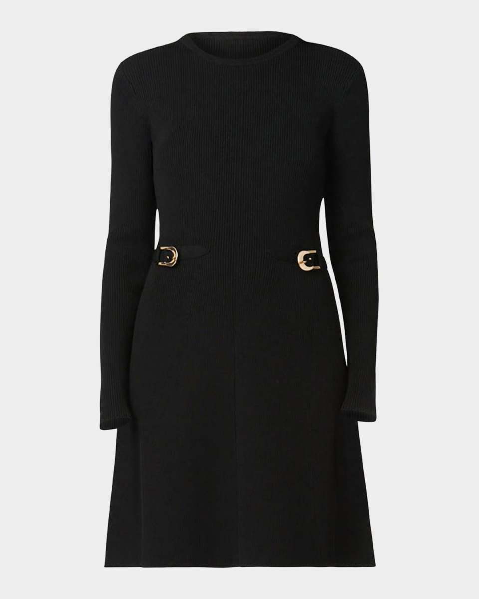 Janice A-Line Rib Knit Mini Dress